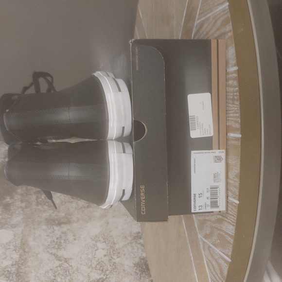 Black Leather Converse shoes - Picture 3 of 6